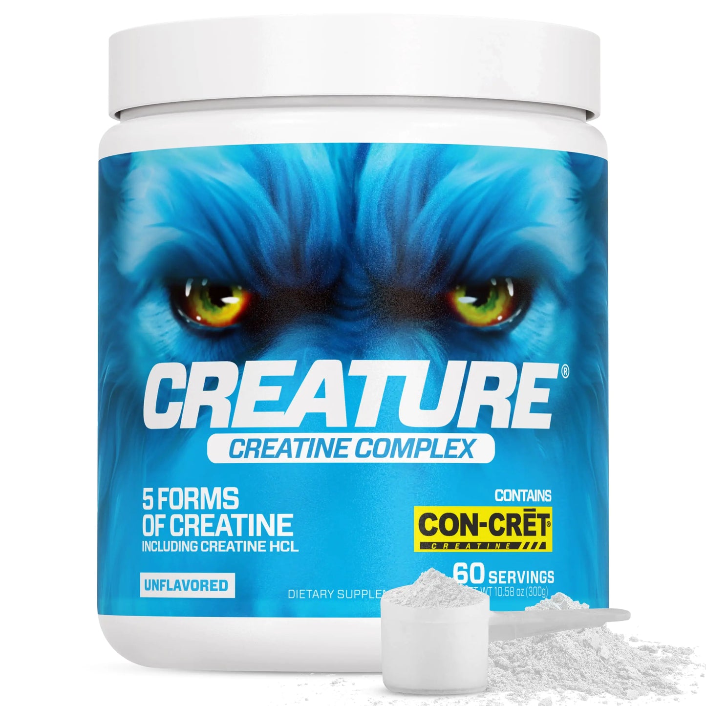CREATURE® Creatine Complex - Creatine Monohydrate Powder - Promotes Muscle Strength Endurance Brain Health Unflavored 300g 60 Servings