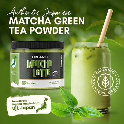 Organic Matcha Latte Pure Japanese Tea Blend with Ashwagandha Vanilla