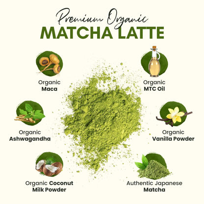 Organic Matcha Latte Pure Japanese Tea Blend with Ashwagandha Vanilla